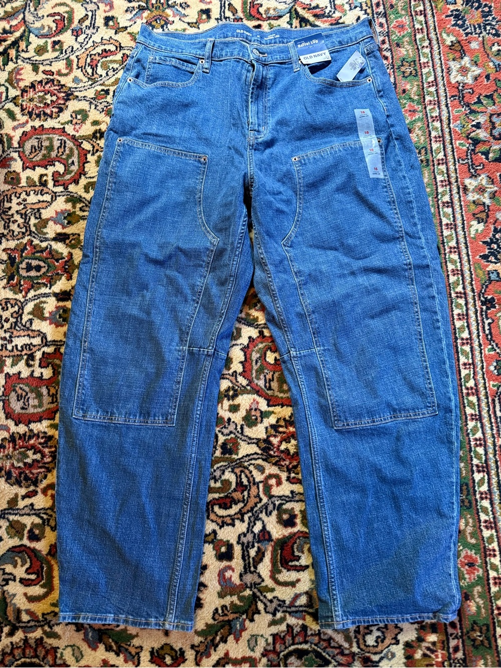 Old Navy Women's Straight-Leg Utility Jeans in Blue